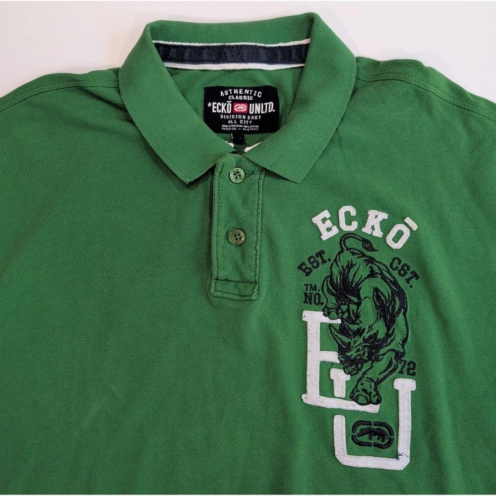 Lot of 3 Ecko Unltd Polo Shirts Mens 3XL Y2K Streetwear Graphic Golf Polos